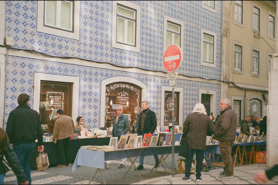 A street book market in Lisbon